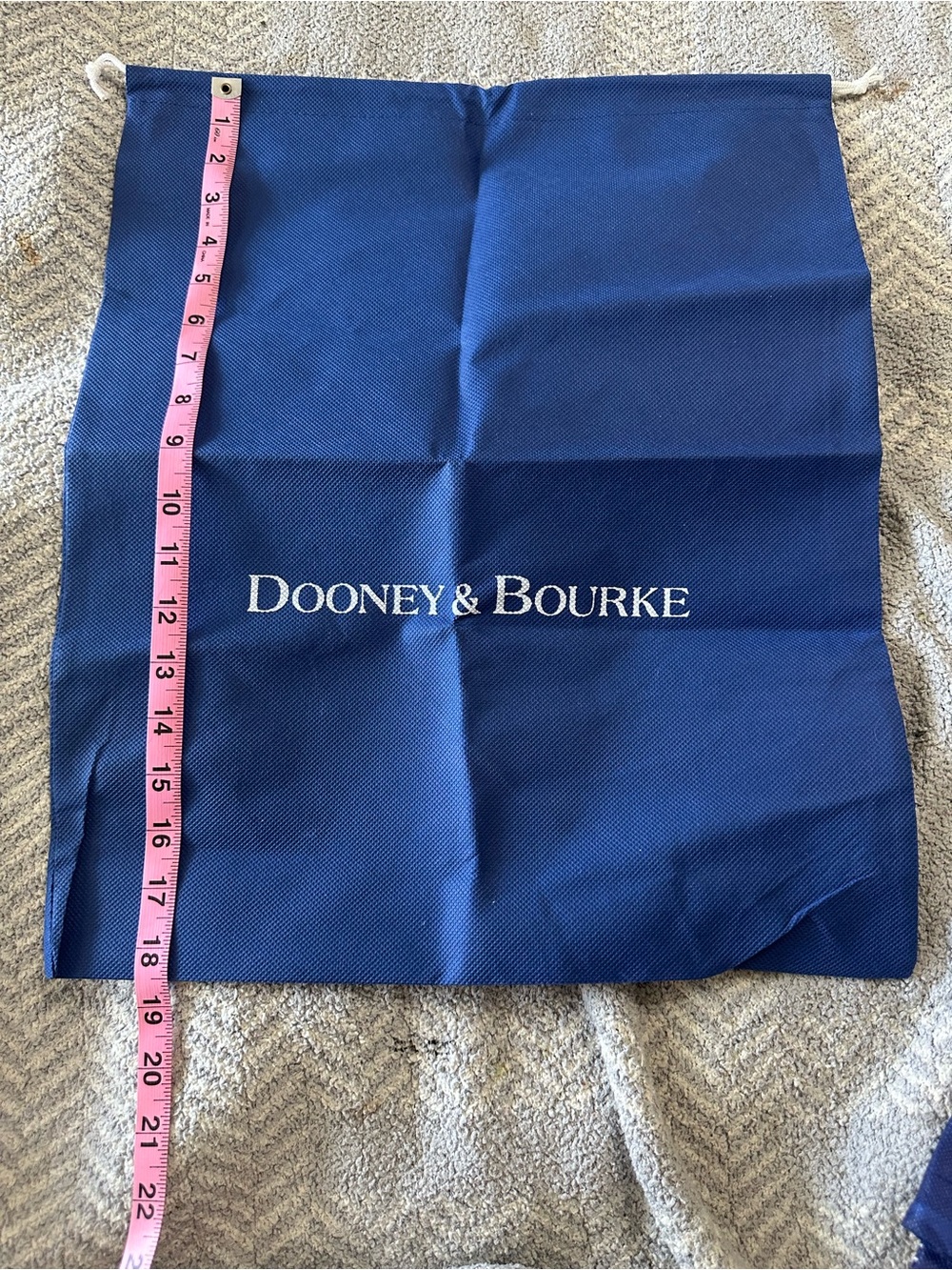 Dooney & Bourke Navy Drawstring Logo Dust Bag 18 1/2x15